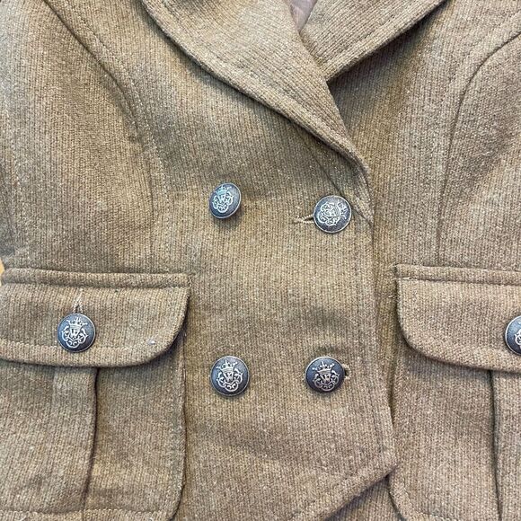 ZARA TRF British Collection Wool Military Peacoat Jacket S Preppy Academia - Picture 3 of 14
